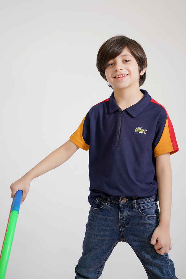 LCST NAVY HALF ZIP POLO (FS-00709)