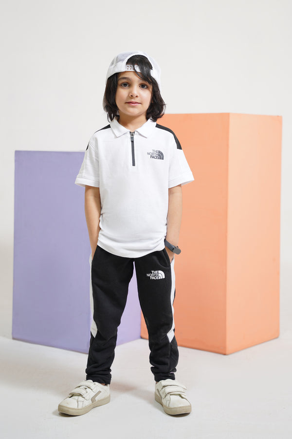 NRTH FC HALF ZIP White Black Unisex Tracksuit(FS-18906)
