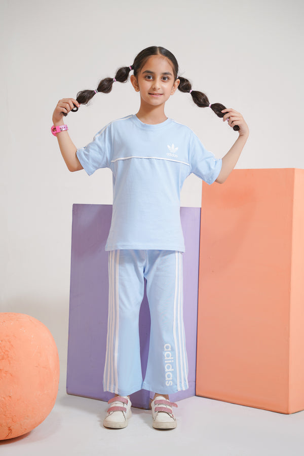 ADS SKY THREE STRIPE LOSE BOTTOM GIRL TRACKSUIT(KS-00533)