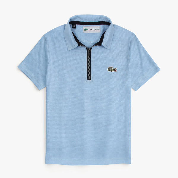 LCST SKY EMBRIODRED TEXTURED HALF ZIP POLO (FS-00412)