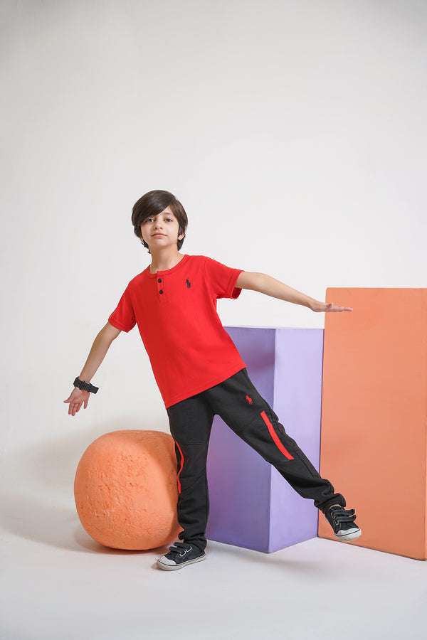 PRL RED BLACK  Unisex Tracksuit(FS-18903)