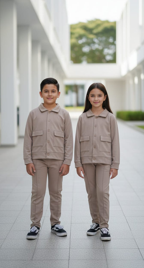 KIDS SAFARI CO-ORD SET BEIGE (KS-370011)