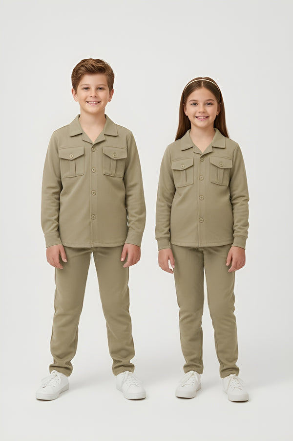 KIDS SAFARI CO-ORD SET BEIGE (KS-370002)
