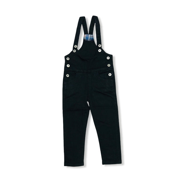 Z-M Jet Black Denim Stretchable Dungaree (ZM-3439)