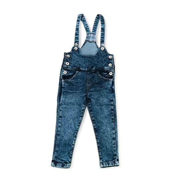 Z-M Faded Dark Blue Denim Strechable Dungaree (ZM-3431)