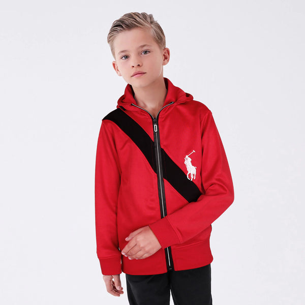 RL STRETCH Red black panel zipper (SN-18942)