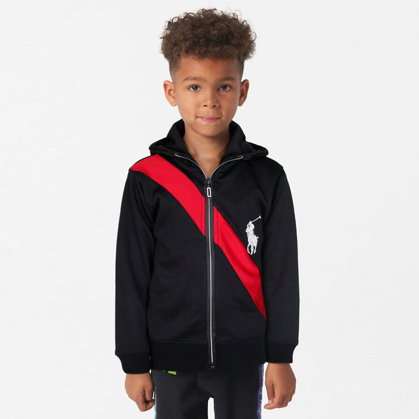 RL STRETCH black Red panel zipper (SN-18943)