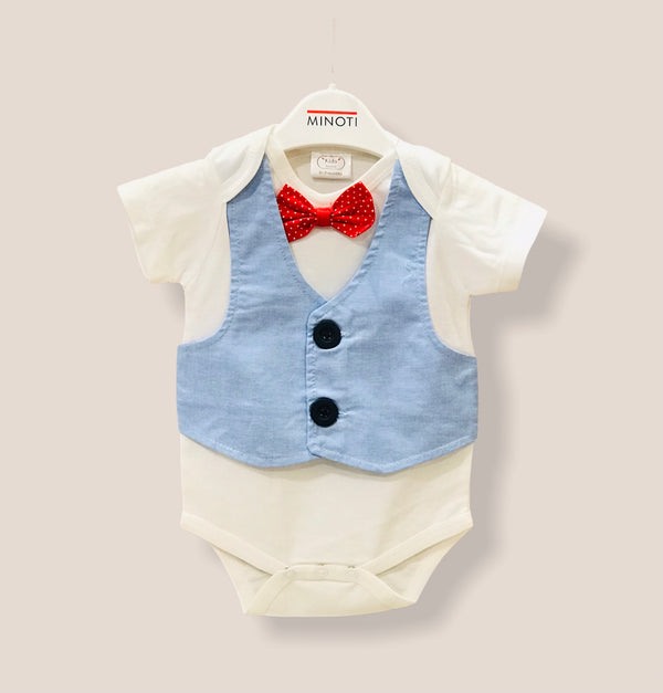 Imported BOW TIE waistcoat Romper (BT-1754)